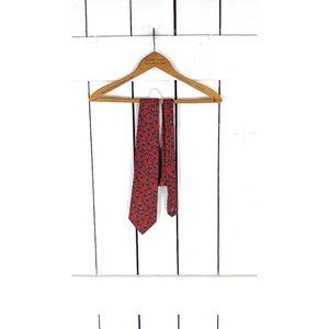 Vintage GAP red blue floral cotton neck tie